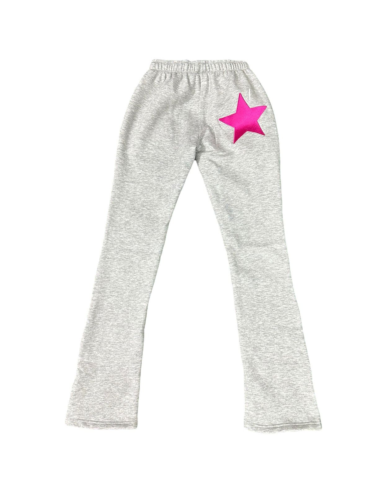 Grey And Pink Lowwaist Straight Leg- Banditz Sweatpants