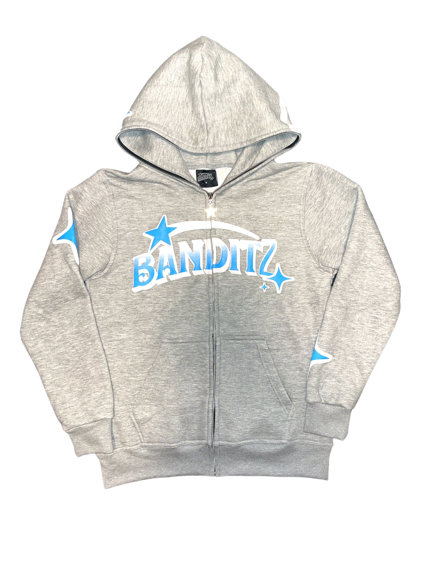 Grey - Blue Banditz Full-Zip Hoodie