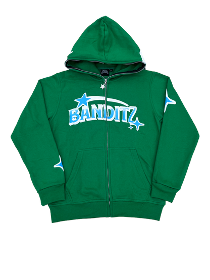 Green- Blue Banditz Full-Zip Hoodie