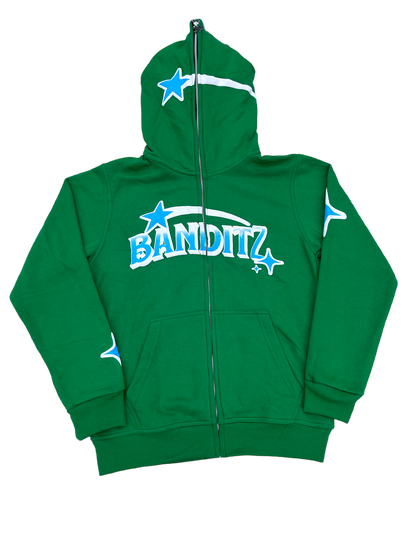 Green- Blue Banditz Full-Zip Hoodie