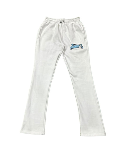 White And Blue Lowwaist Straight Leg- Banditz Sweatpants