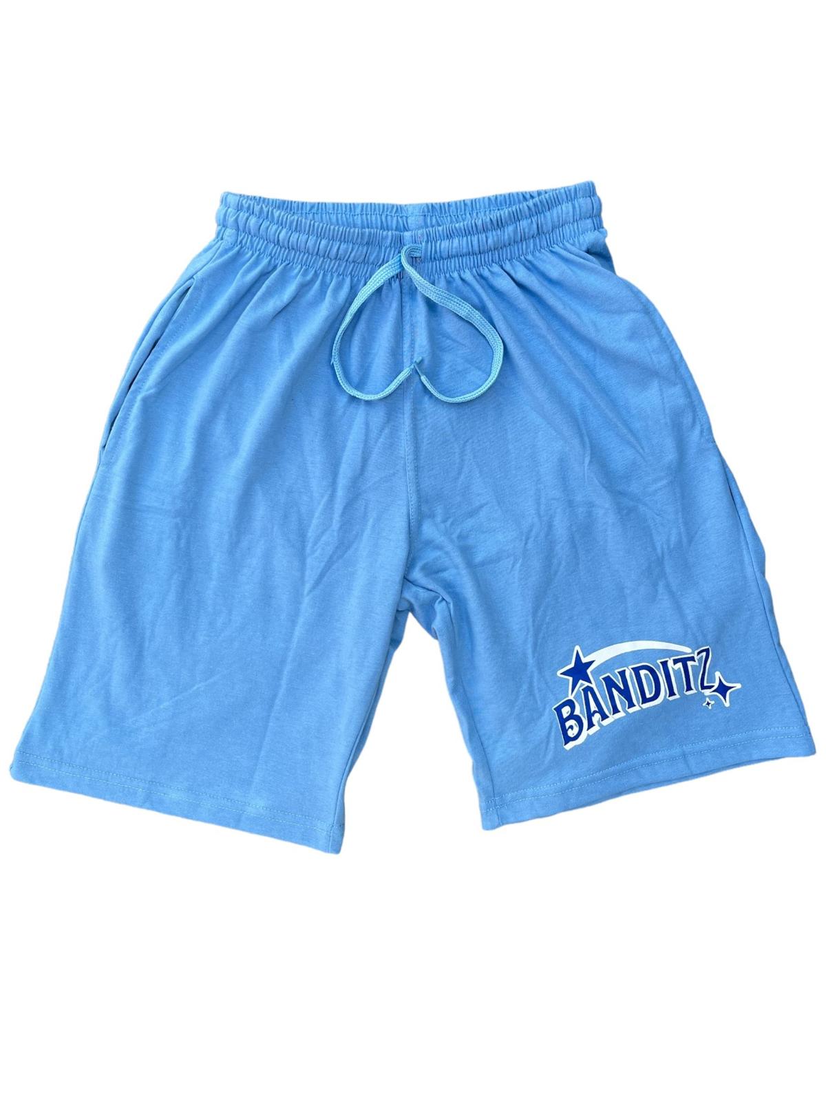 Light Blue and Darkblue Banditz Summer-Shorts